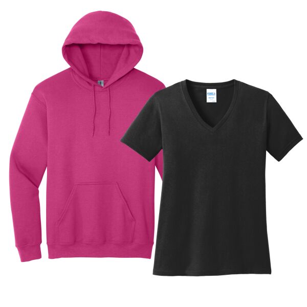 Pullover Hoodie and Ladies V Neck Thumbnail